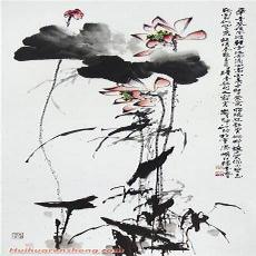 荷花国画构图